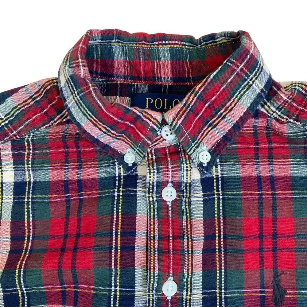 Polo Ralph Lauren Boys S (8) Bundle of Two Plaid Button-down Shirts Oxford Fun